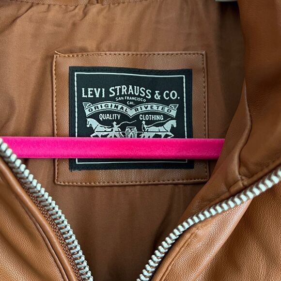 Levi's Ladies' Faux Leather Puffer | Size: Small | Color: Brown - Picture 4 of 7